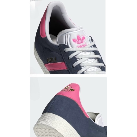 Adidas Gazelle "Ink Lucid Pink" Navy Blue with Pink Suede Sneakers size 6.5 NEW - Picture 7 of 16